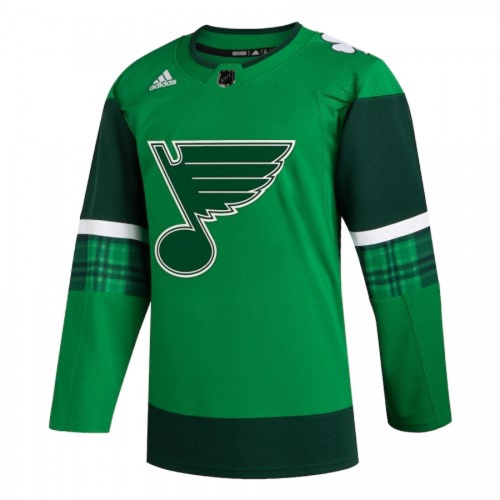 Men's St. Louis Blues Green 2020 St. Patrick's Day Custom Jersey - view 2