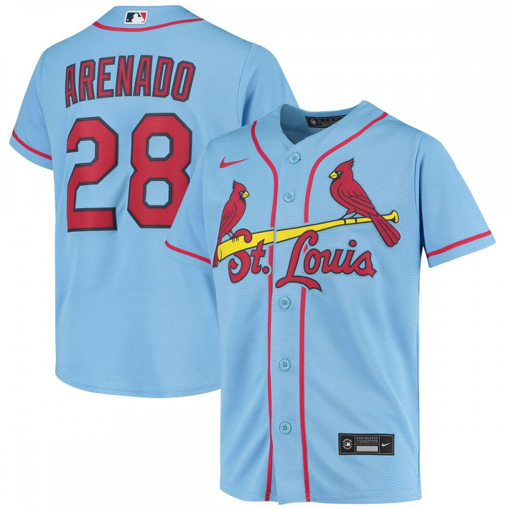 Nolan Arenado St. Louis Cardinals Youth Alternate Replica Player Jersey Light Blue