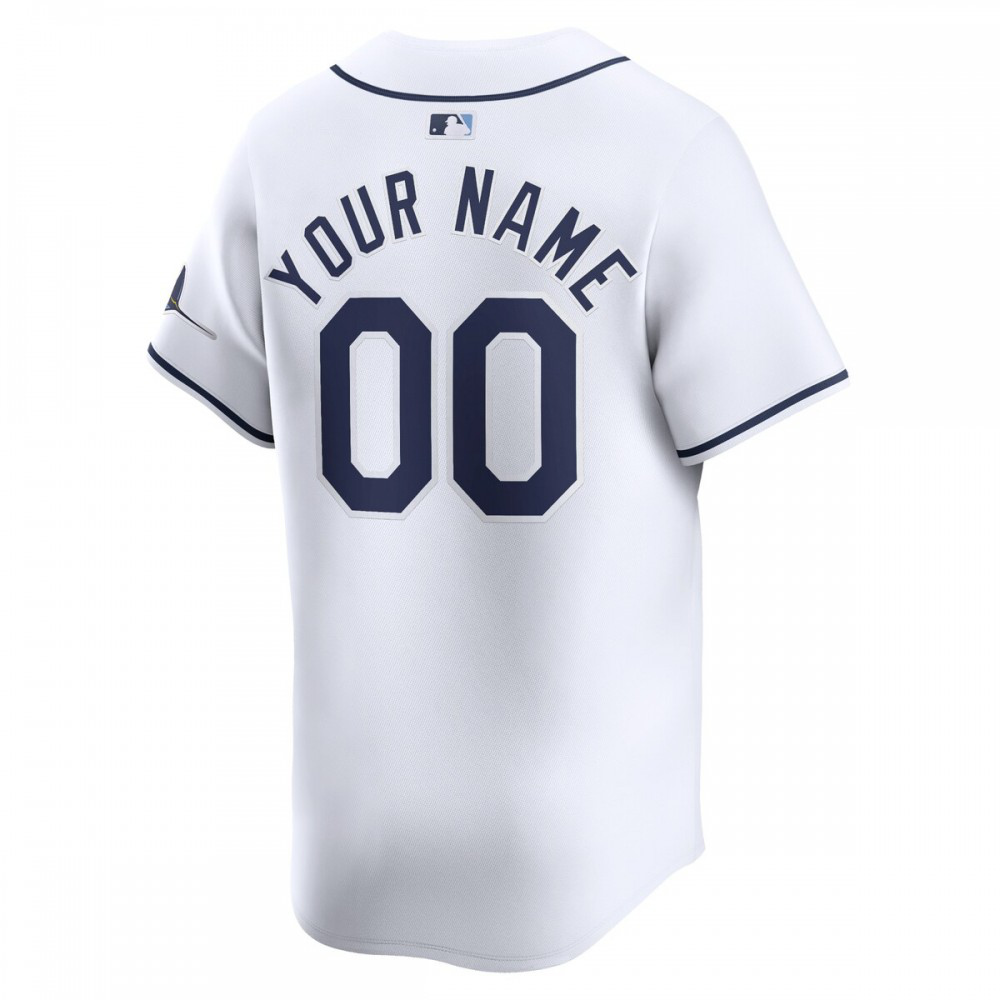 Tampa Bay Rays Youth Home Limited Custom Jersey White - view 3
