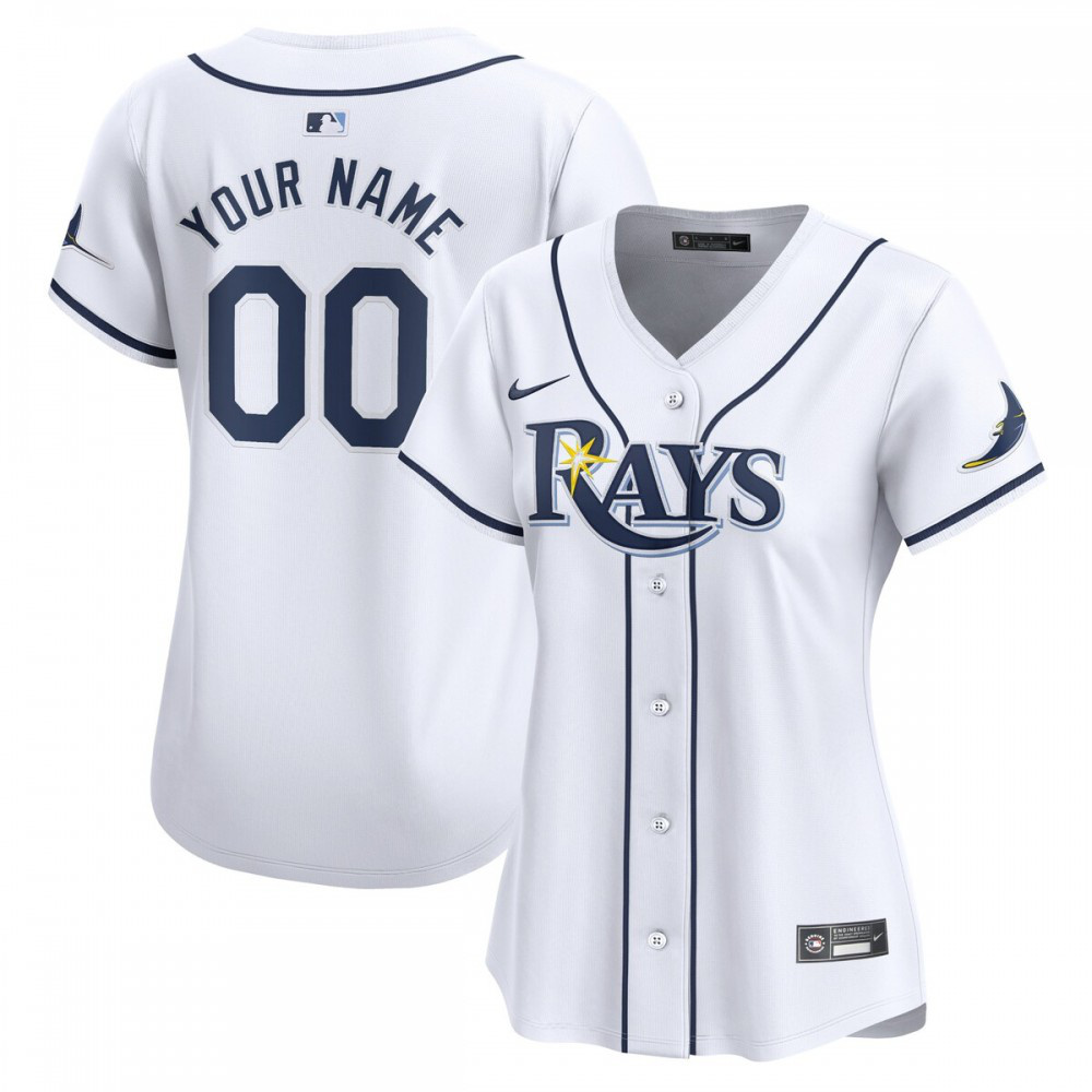 Tampa Bay Rays Women's Home Limited Custom Jersey White