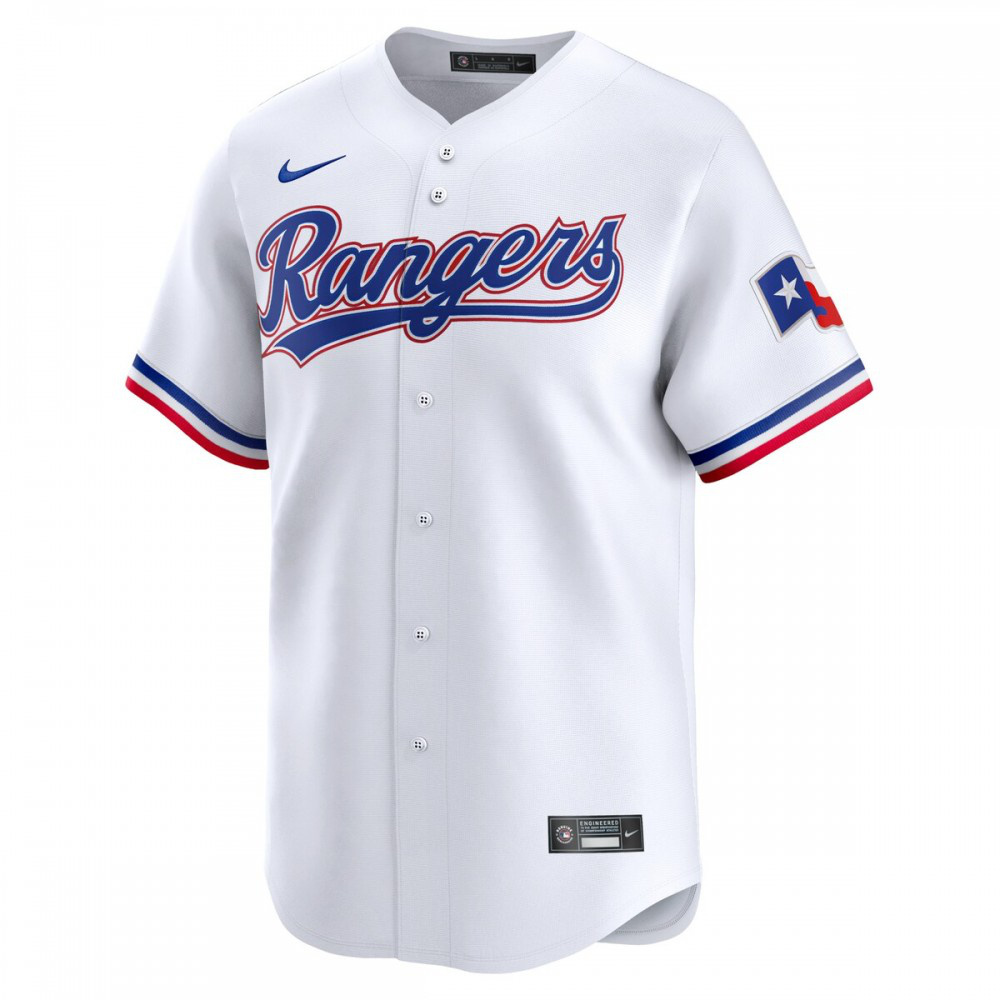 Texas Rangers Youth Home Limited Custom Jersey White - view 2