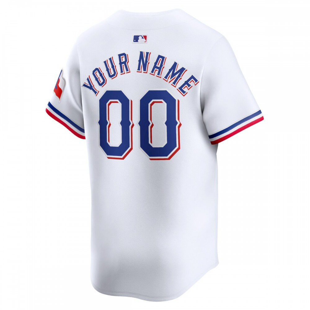 Texas Rangers Youth Home Limited Custom Jersey White - view 3