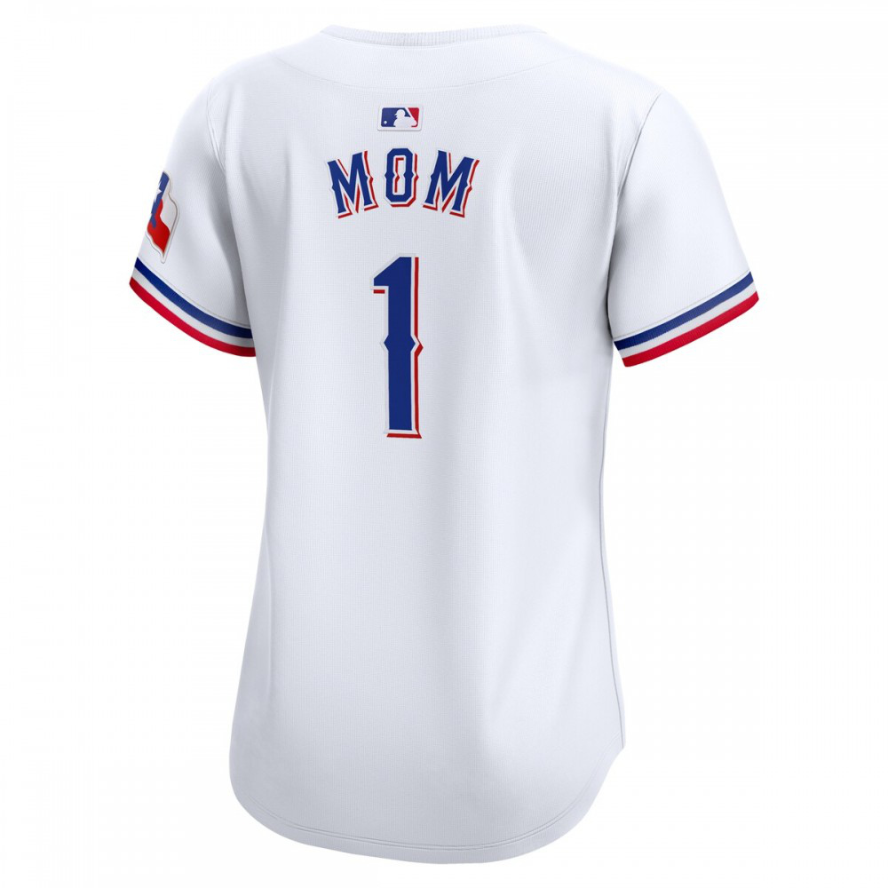 Texas Rangers Women's #1 Mom Home Limited Jersey White - view 3