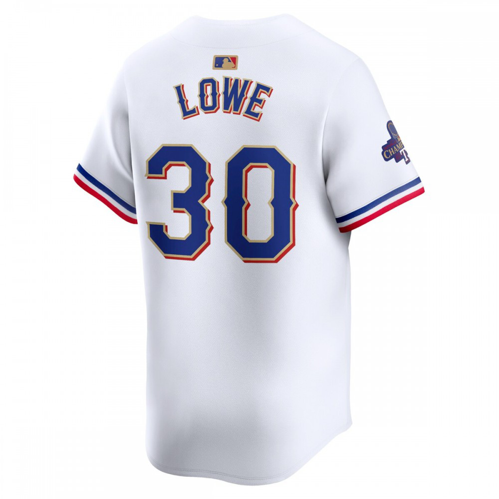 Nathaniel Lowe Texas Rangers 2024 Gold Collection Limited Player Jersey – White - view 3