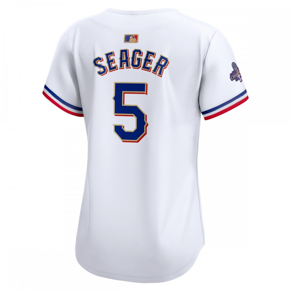 Corey Seager Texas Rangers Women's 2024 Gold Collection Limited Player Jersey – White - view 3