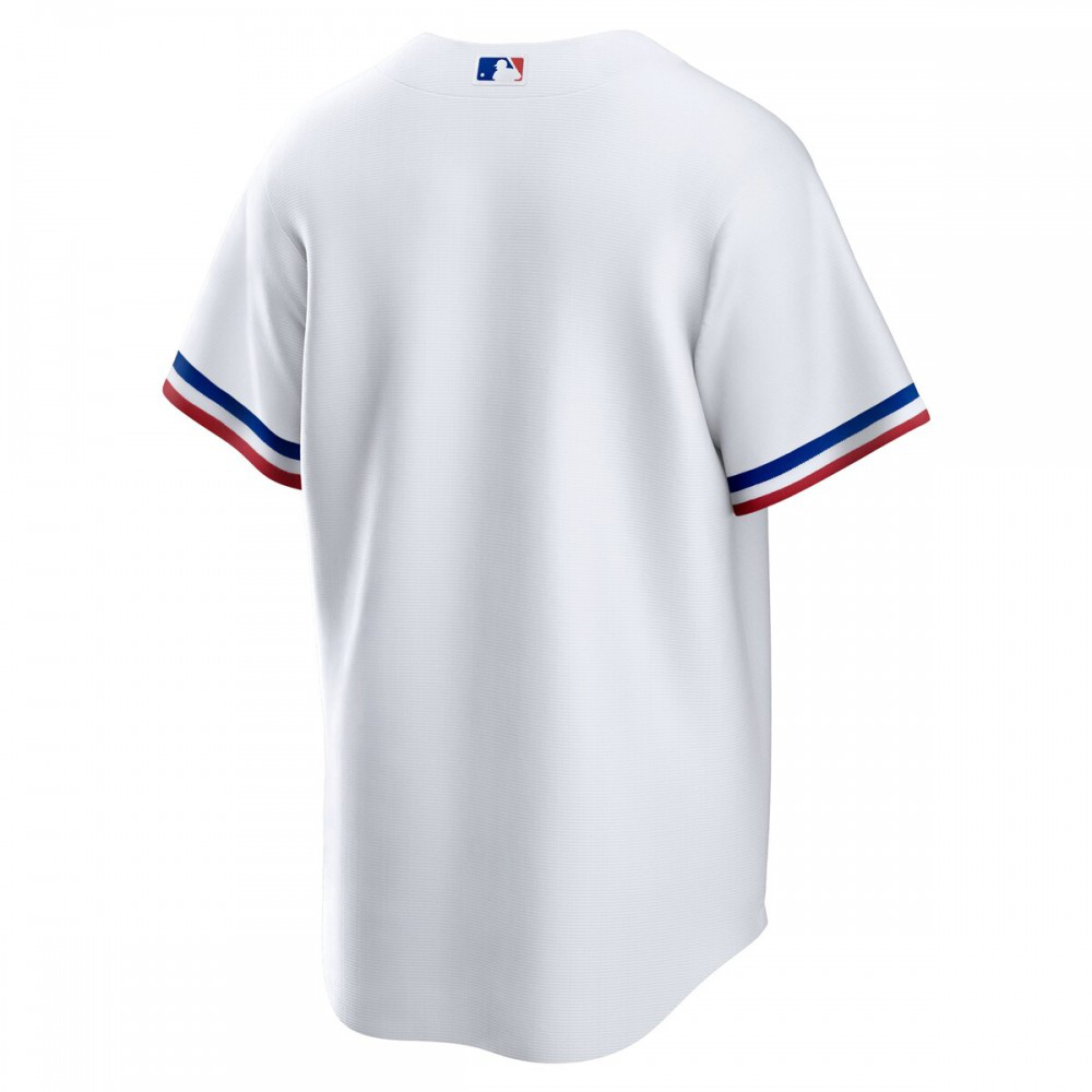 Texas Rangers Home Blank Replica Jersey White - view 3