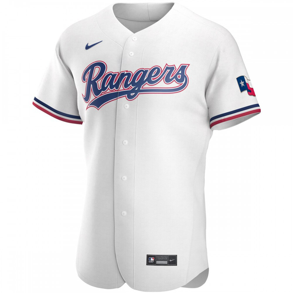 Texas Rangers Home Athletic Fit Team Logo Jersey White - view 2