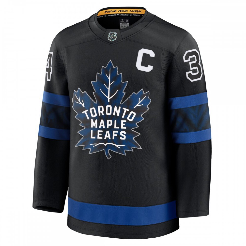 Auston Matthews Toronto Maple Leafs Captain Patch Alternate Premium Jersey Black - view 2