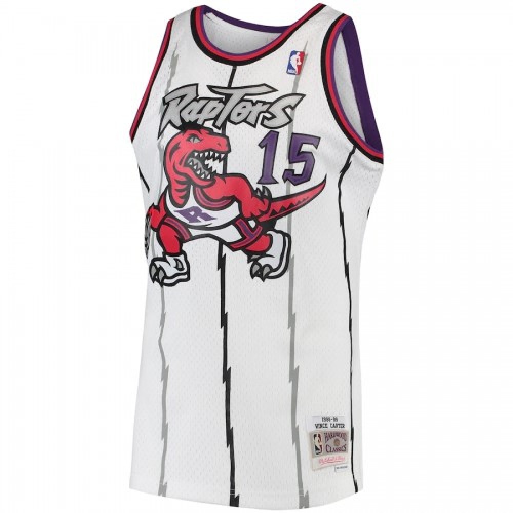 Men's Toronto Raptors Vince Carter #15 White 1998-99 Hardwood Classics Swingman Jersey - view 2