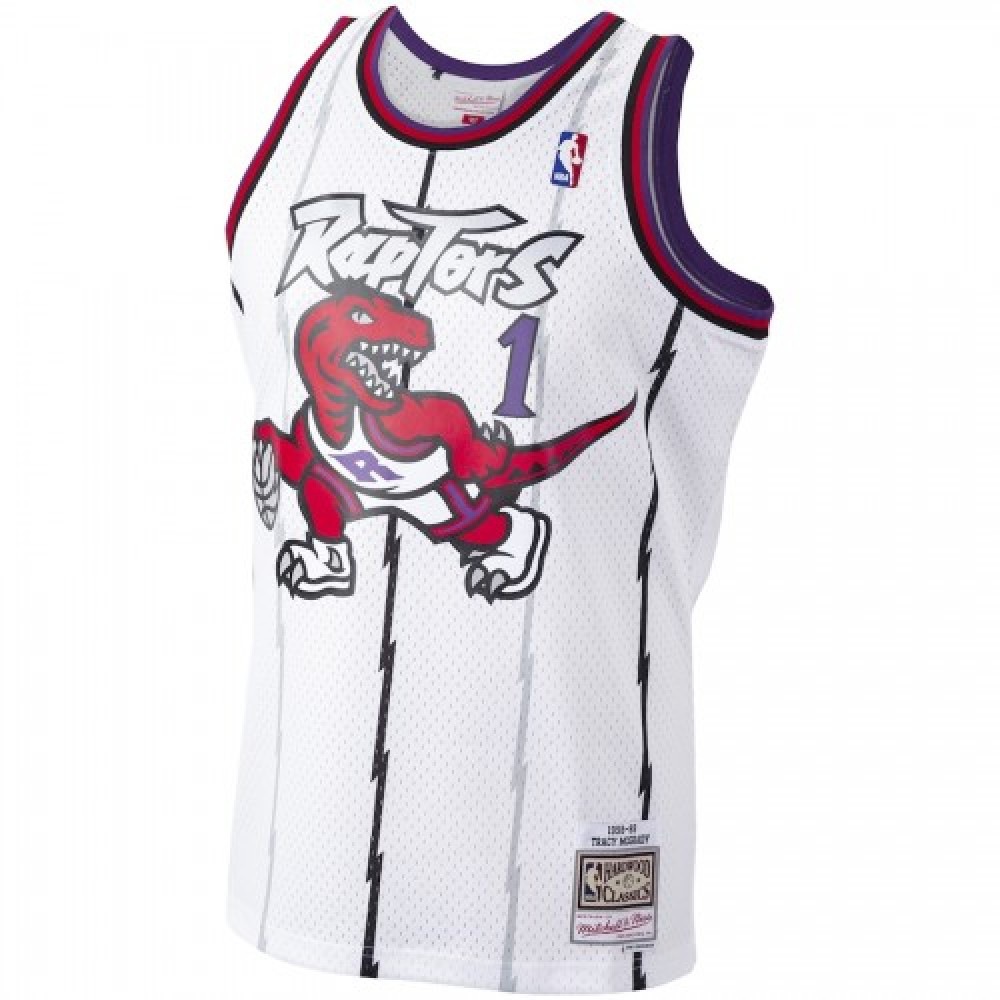 Men's Toronto Raptors Tracy McGrady #1 White 1998-99 Hardwood Classics Swingman Jersey - view 2
