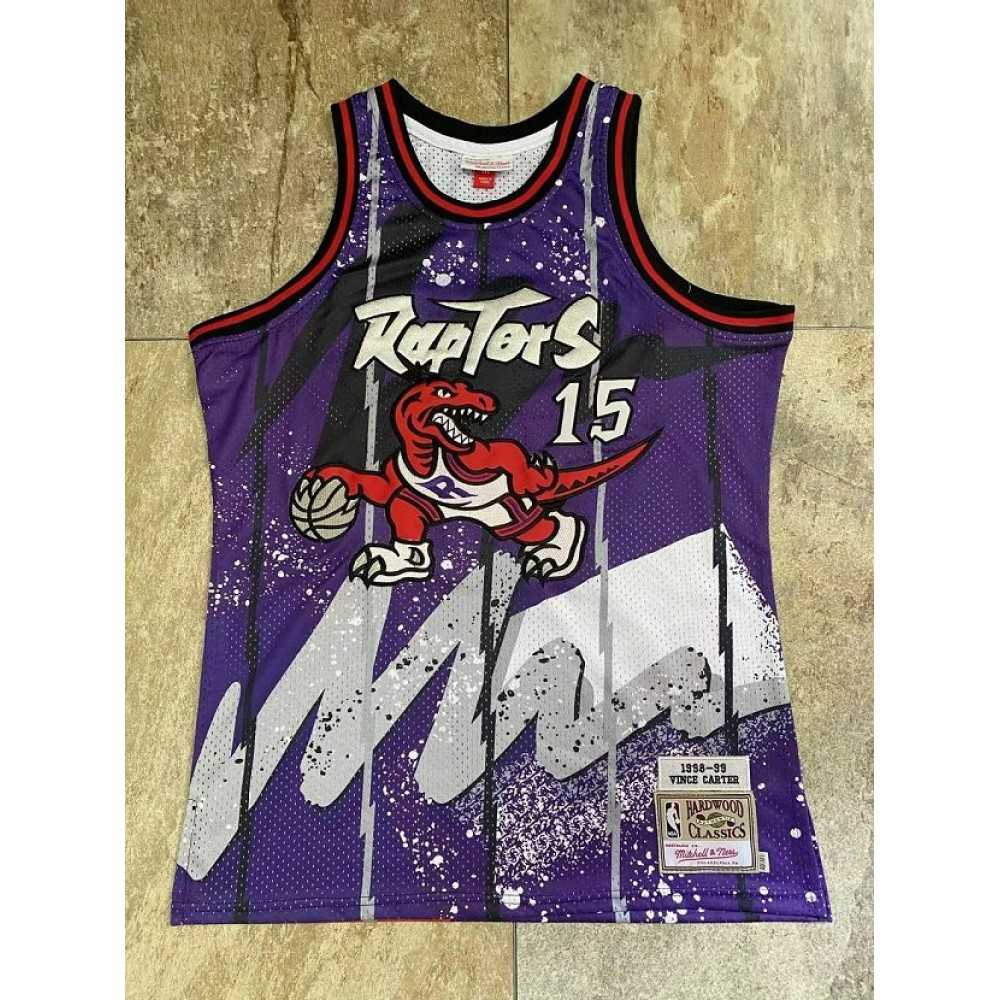 Vince Carter Toronto Raptors Throwback Hardwood Classics 1998-99 Hyper Hoops Jersey Purple - view 2