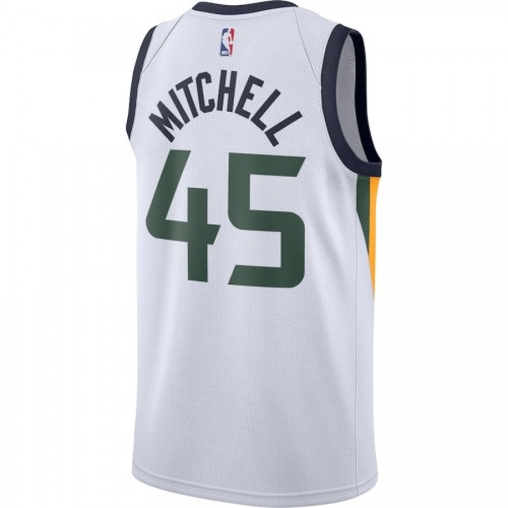 Men's Utah Jazz Donovan Mitchell #45 White Swingman Jersey Association Edition - view 3