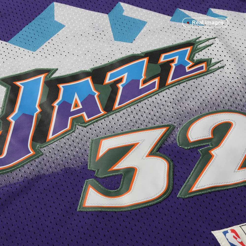 Utah Jazz Karl Malone #32 Purple 1996/97 Swingman NBA Jersey - view 4
