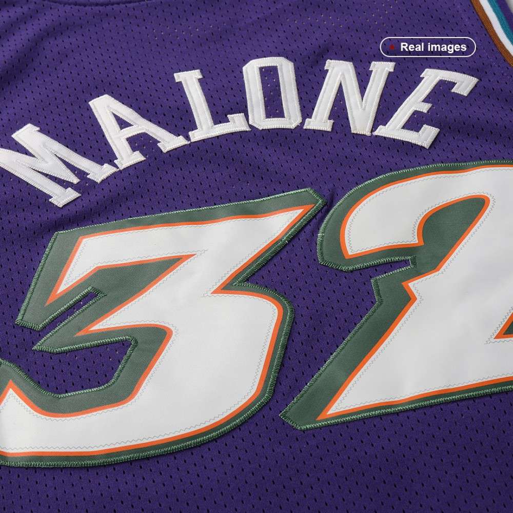 Utah Jazz Karl Malone #32 Purple 1996/97 Swingman NBA Jersey - view 5