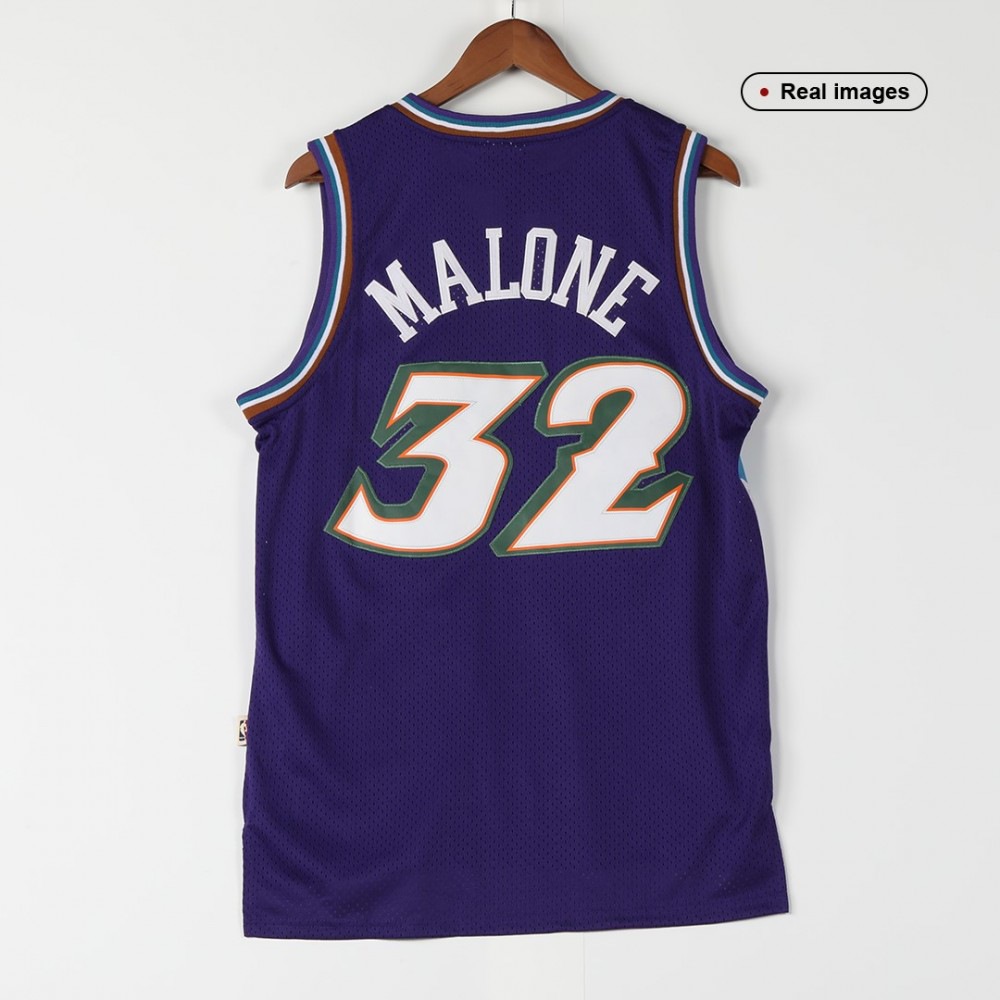 Utah Jazz Karl Malone #32 Purple 1996/97 Swingman NBA Jersey - view 6