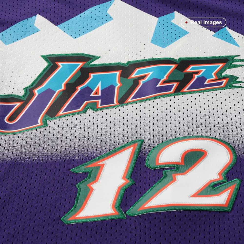 Utah Jazz John Stockton #12 Purple 1996/97 Swingman NBA Jersey - view 4