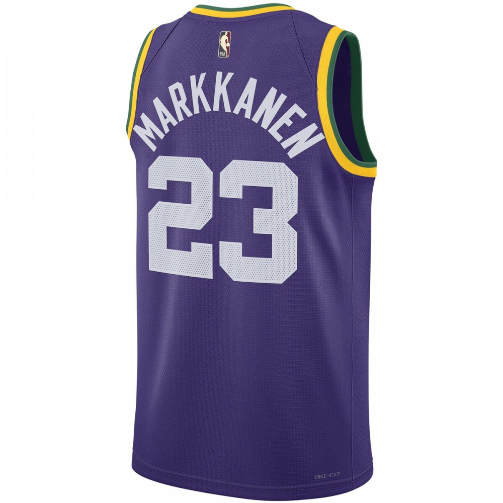 Lauri Markkanen Utah Jazz Unisex 2023/24 Swingman Replica Jersey Classic Edition Purple - view 3