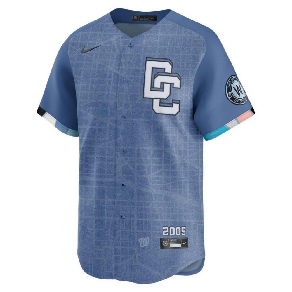 MLB Washington Nationals 2025 City Connect Limited Blank Jersey Blue - view 2