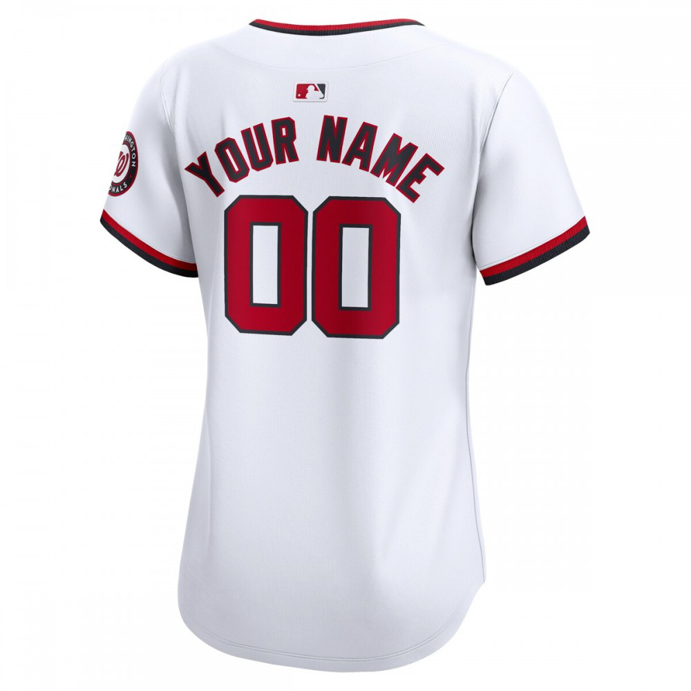 Washington Nationals Women's Home Limited Custom Jersey White - view 3
