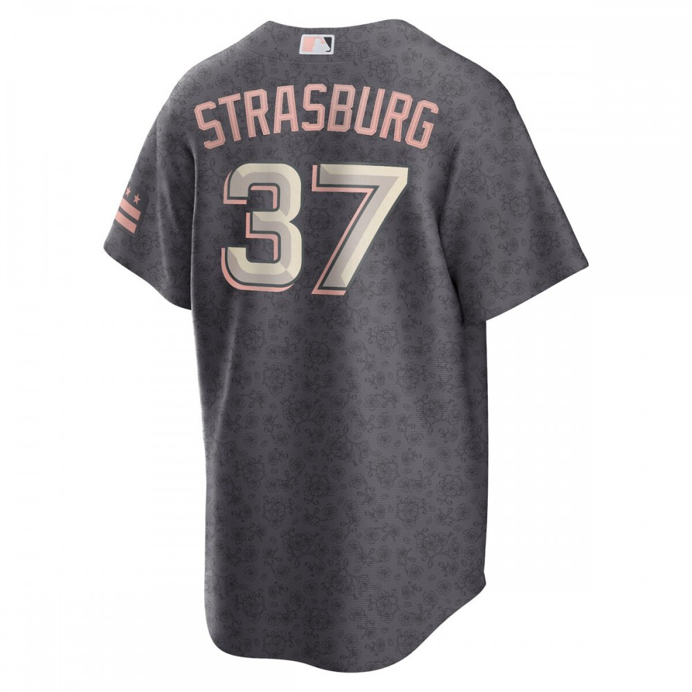 Stephen Strasburg Washington Nationals City Connect Replica Player Jersey Charcoal - view 3