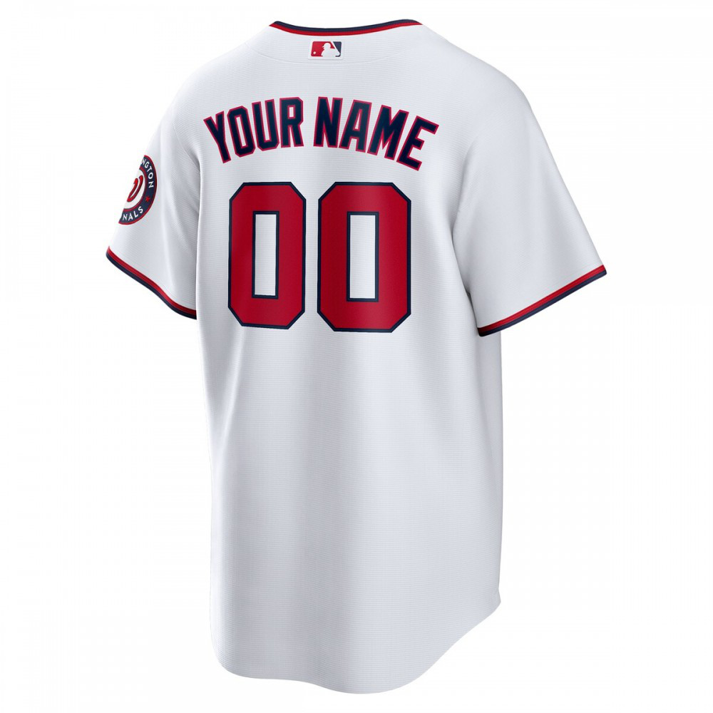 Washington Nationals Replica Custom Jersey White - view 3