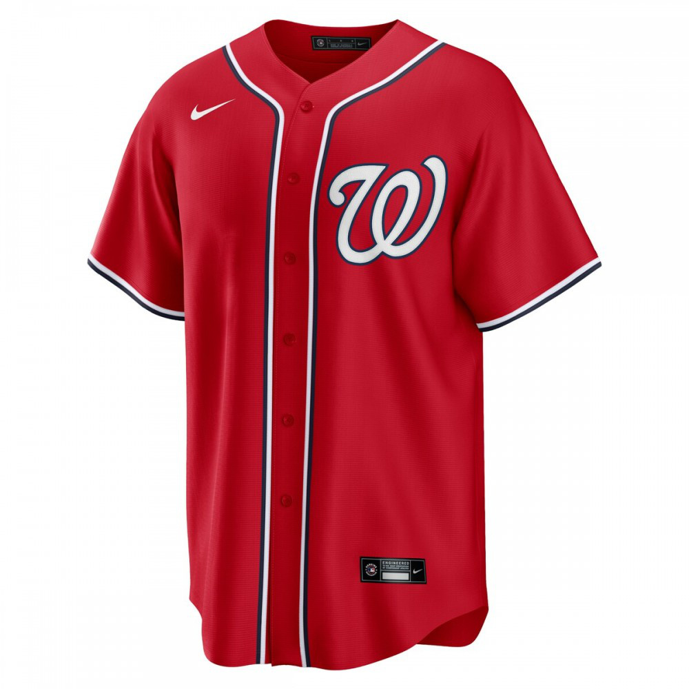 Carter Kieboom Washington Nationals Alternate Replica Player Name Jersey Red - view 2