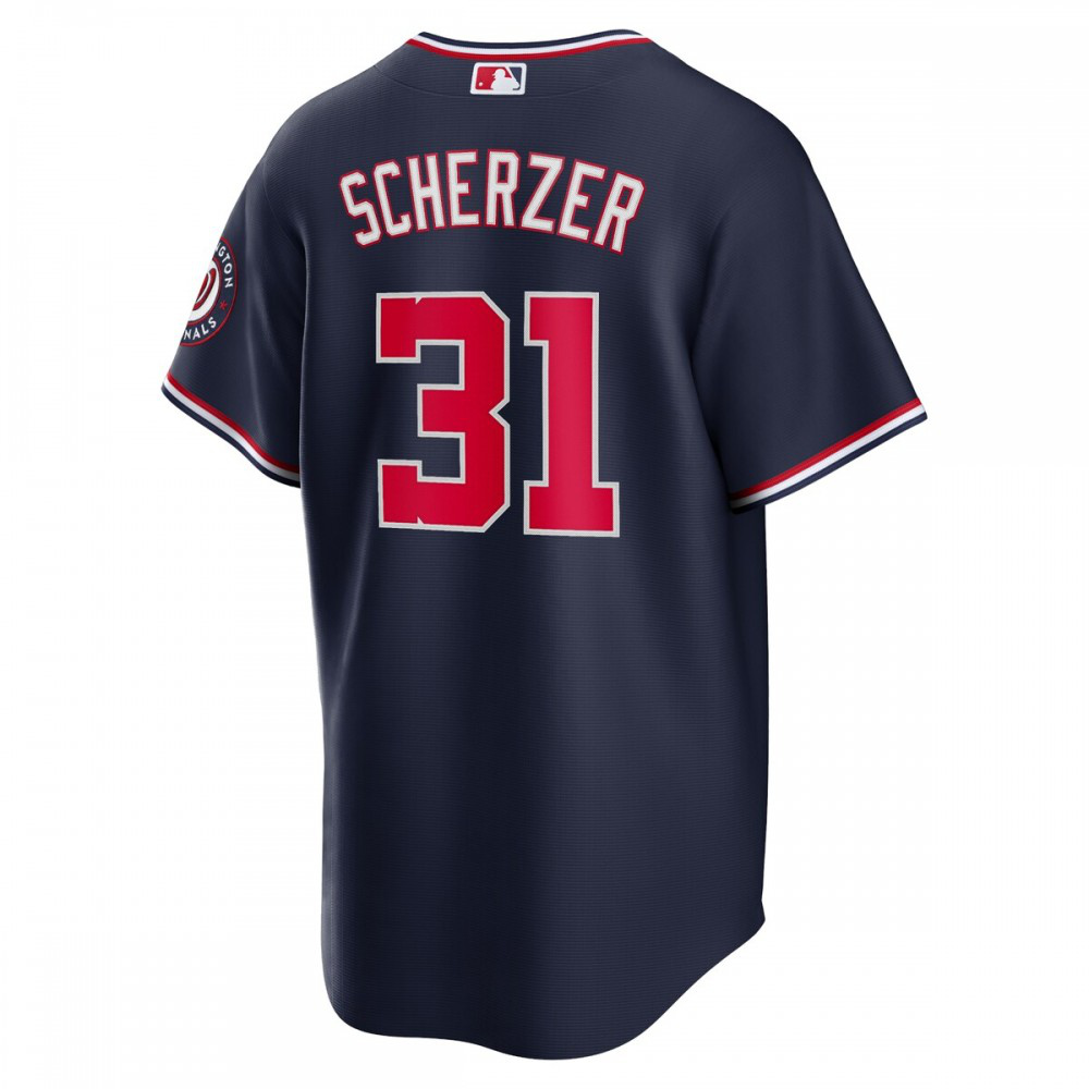 Max Scherzer Washington Nationals Alternate Replica Player Name Jersey Navy - view 3