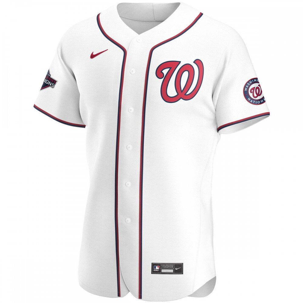 Washington Nationals 2019 World Series Champions Home Athletic Fit Team Jersey White - view 2