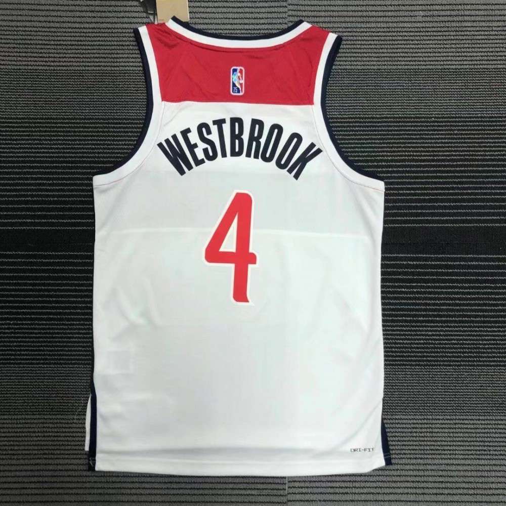 Men's Washington Wizards Westbrook #4 White 2021/22 Swingman NBA Jersey Association Edition - view 2