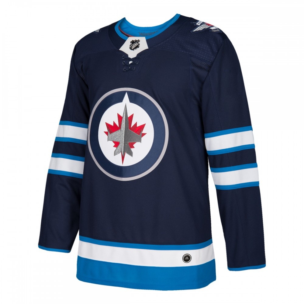 Winnipeg Jets Home Athletic Fit Blank Jersey Navy - view 2