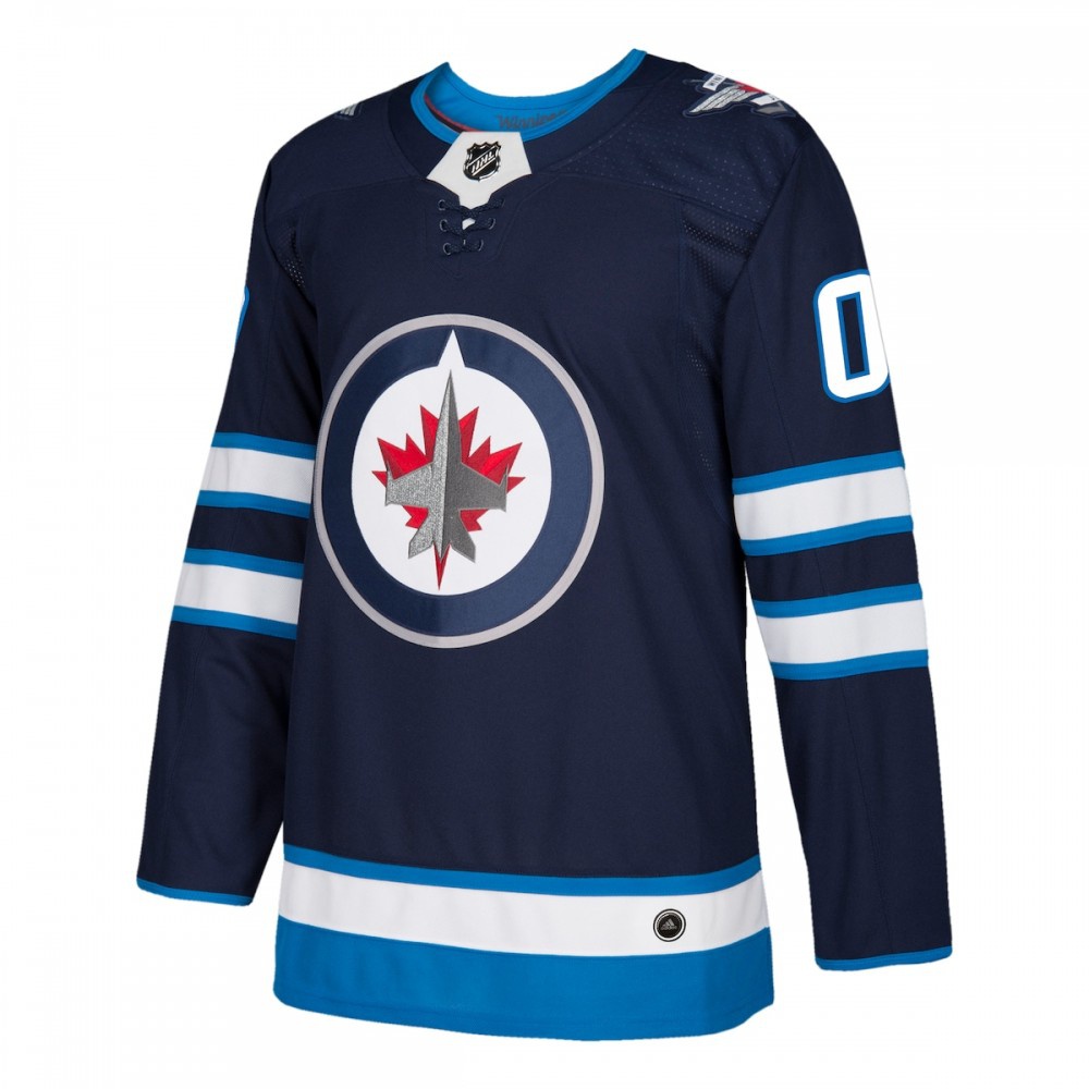 Winnipeg Jets Athletic Fit Custom Jersey Navy - view 2