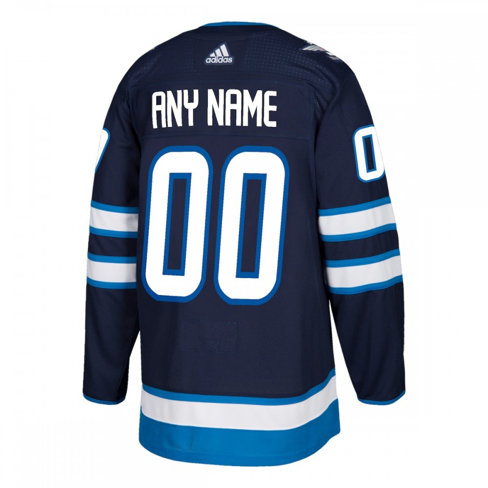 Winnipeg Jets Athletic Fit Custom Jersey Navy - view 3