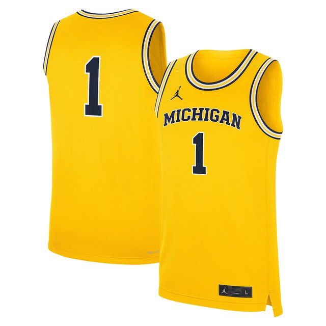 #1 Michigan Wolverines Alternate Replica Jersey Maize