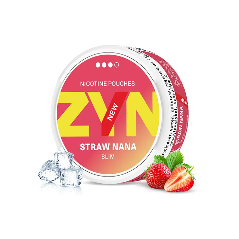 European Swedish ZYN Pouches straw nana slim 9mg