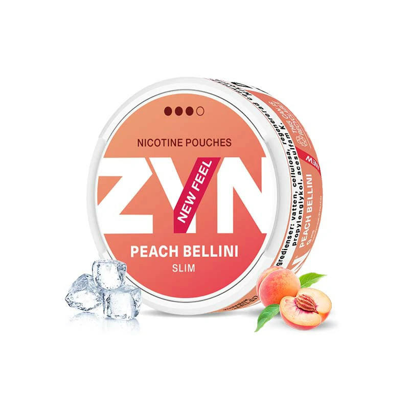 European Swedish ZYN Pouches peach bellini slim 9mg