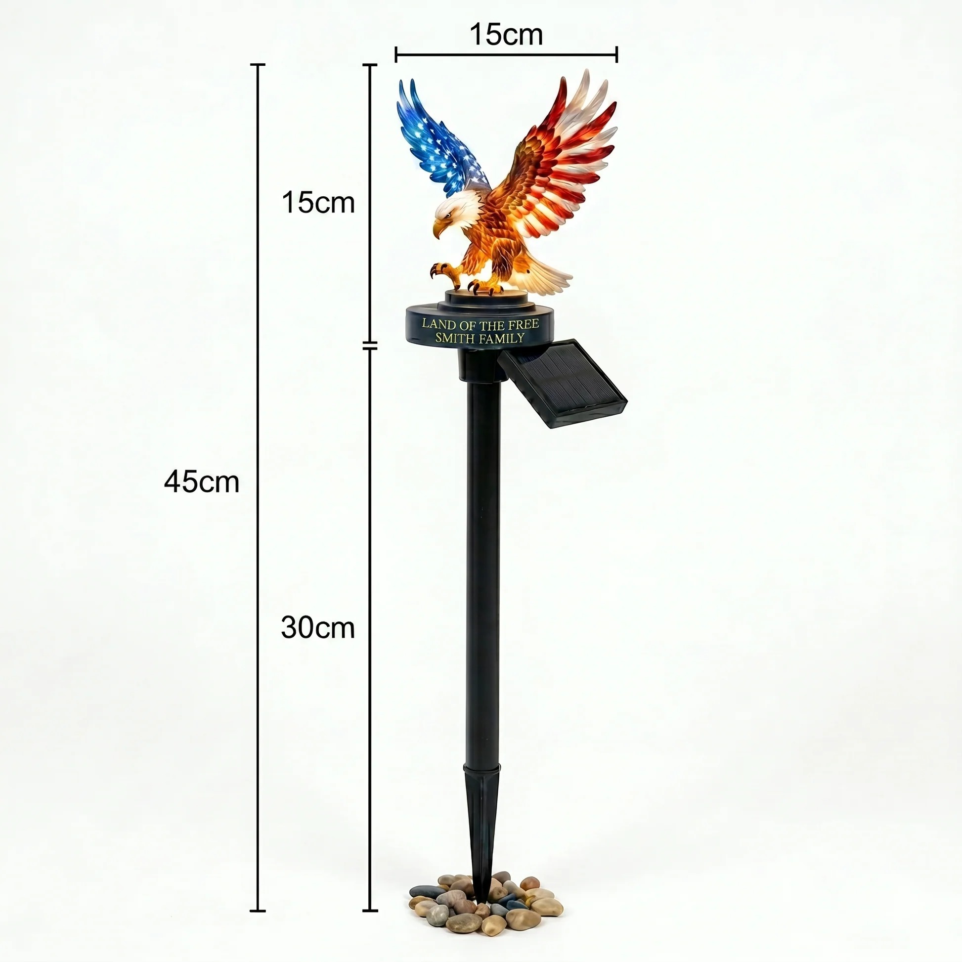 🦅 Solar Eagle Garden Light – A Glowing Tribute to 250 Years of American Freedom