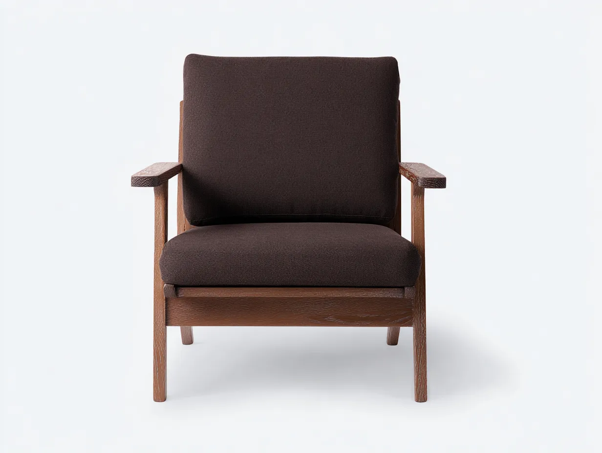 Wohnzimmer Sessel 74x82x88 cm Dunkelbraun Stoff Holzrahmen klassischer Loungestil