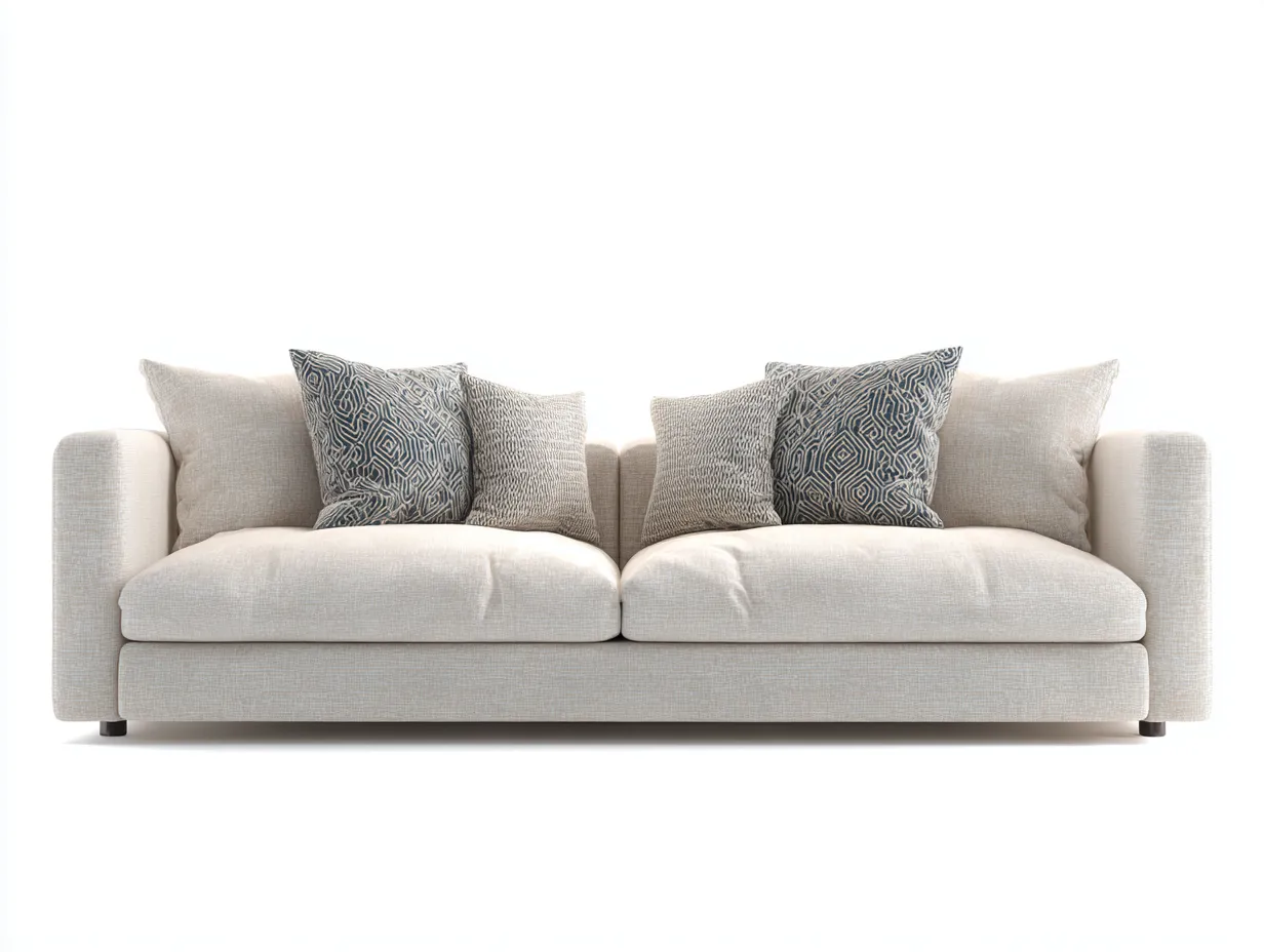 Sofa 238×98×82 cm Stoff Beige - modernes 3-Sitzer Sofa mit breiter Sitzfläche