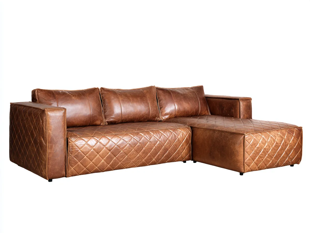 Sofa 285×165×82 cm Leder Braun - modernes Ecksofa mit Chaiselongue