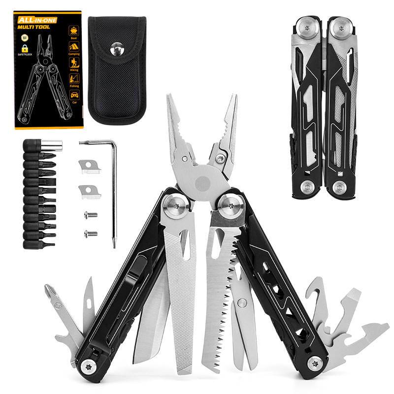 Multipurpose Knife - Multi-purpose Pliers - 16 in 1 Multitool with 7cm Blade, Screwdrivers, Cutters and Scissors - Camping, Hiking and Survival Tool - Tactical Tools