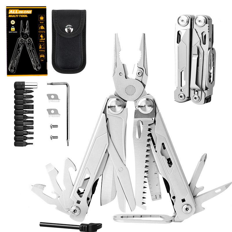 Multipurpose Knife - Multi-purpose Pliers - 16 in 1 Multitool with 7cm Blade, Screwdrivers, Cutters and Scissors - Camping, Hiking and Survival Tool - Tactical Tools