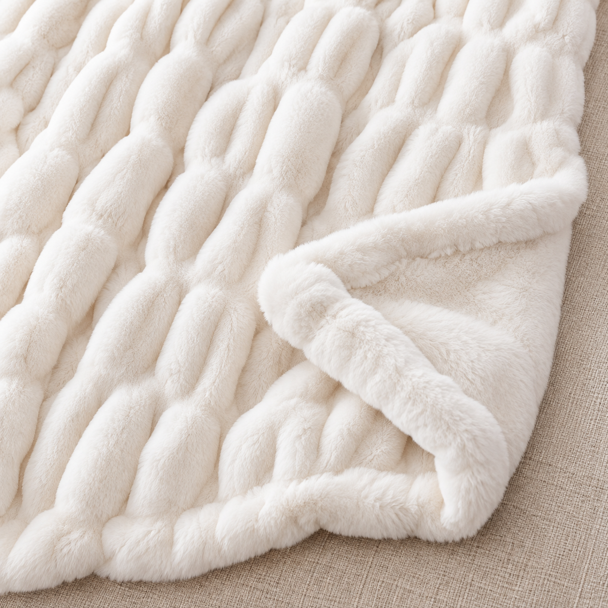 Luxury Faux Fur Throw Blanket for Couch