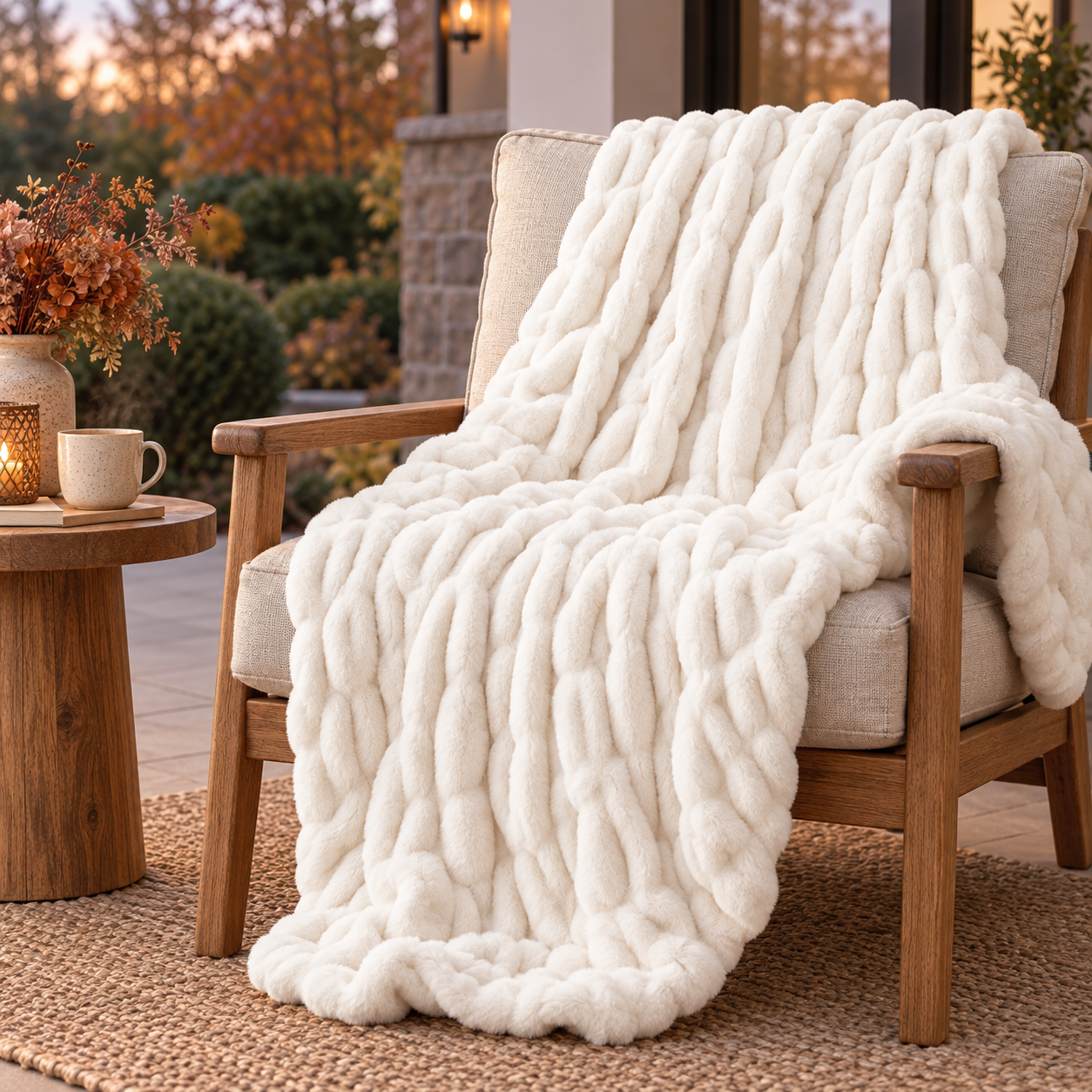 Luxury Faux Fur Throw Blanket for Couch