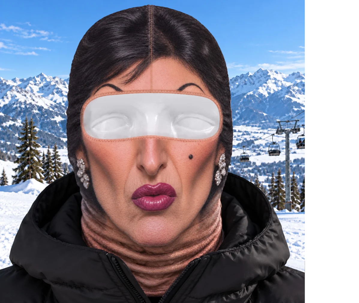 Custom Funny Ski Mask - Personalized Birthday Gifts For Ski Lovers - Born For The Slopes