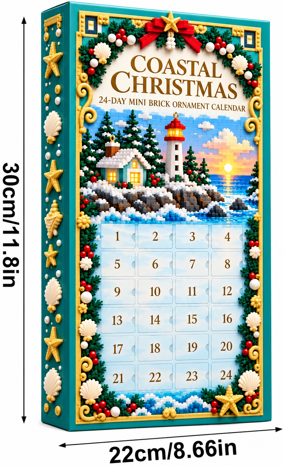 🎄24-Day Mini Ocean-Themed Christmas Building Block Advent Calendar