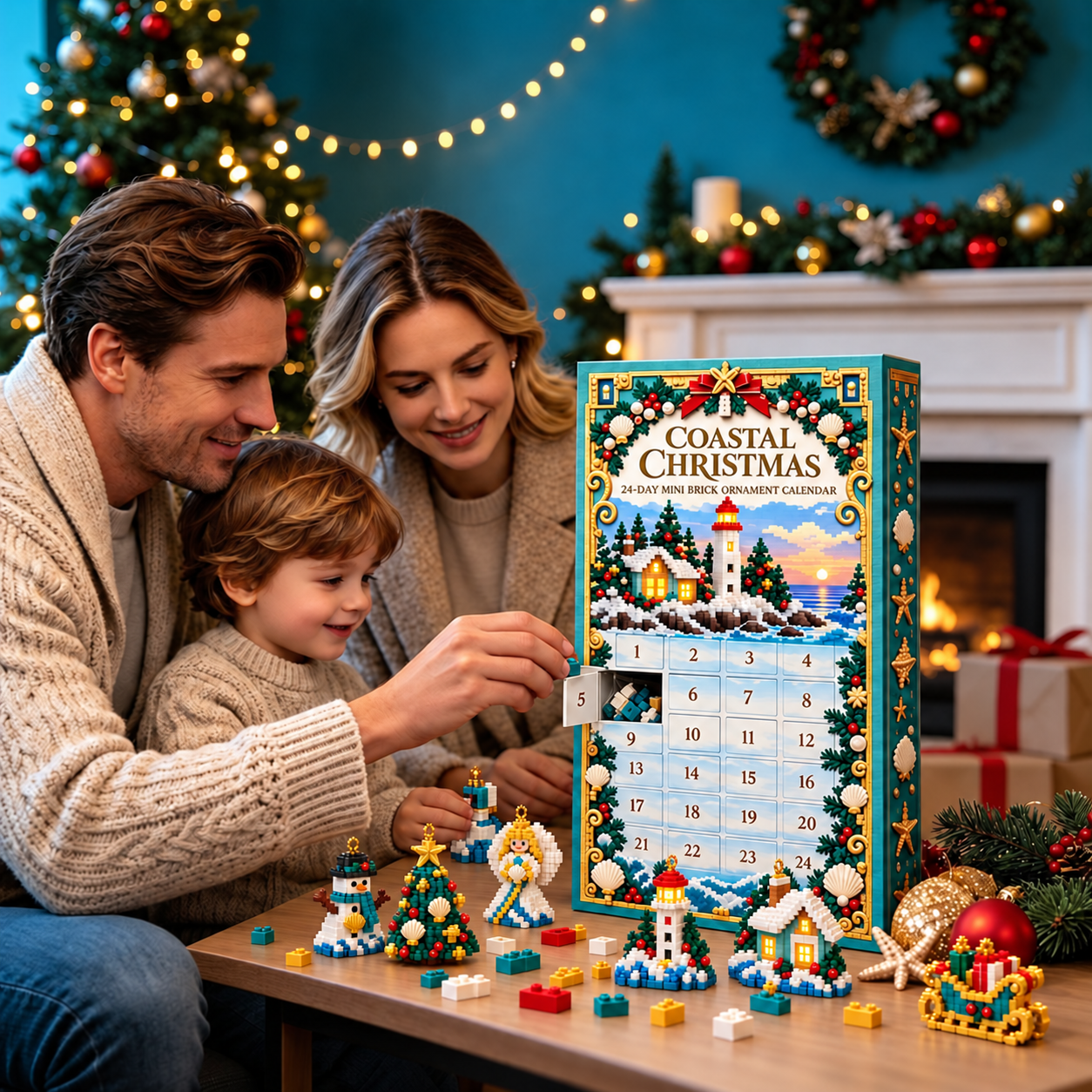 🎄24-Day Mini Ocean-Themed Christmas Building Block Advent Calendar