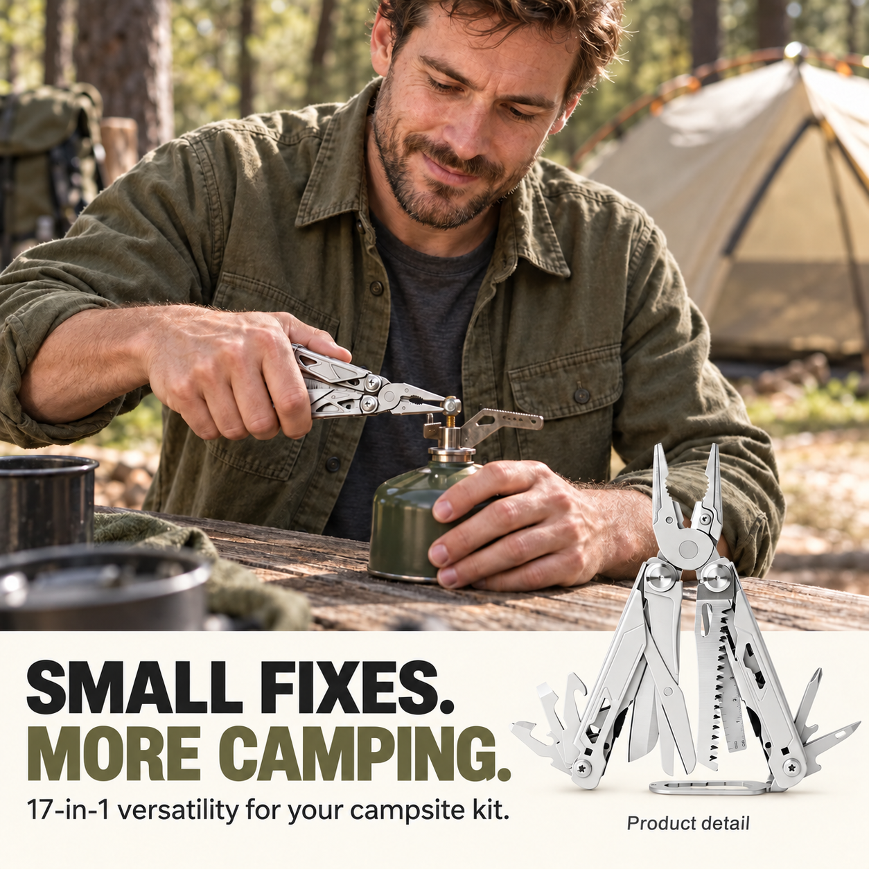 Multipurpose Knife - Multi-purpose Pliers - 17 in 1 Multitool with 7cm Blade, Screwdrivers, Cutters and Scissors - Camping, Hiking and Survival Tool - Tactical Tools