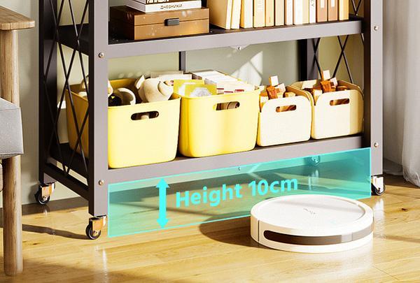 Joybos Foldable Heavy Duty Metal Shelves Storage Rack with Wheels for Garage Kitchen Basement Pantry No Assembly Required Organizer Wire Shelves