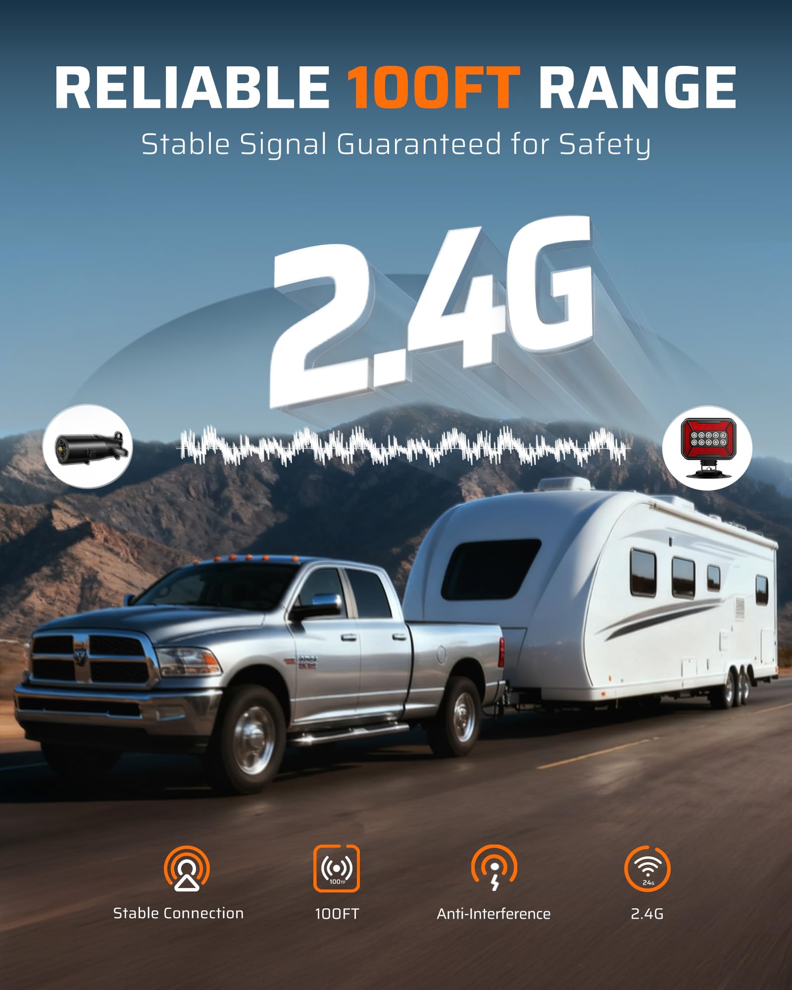 Wireless Trailer Lights Magnetic Kit