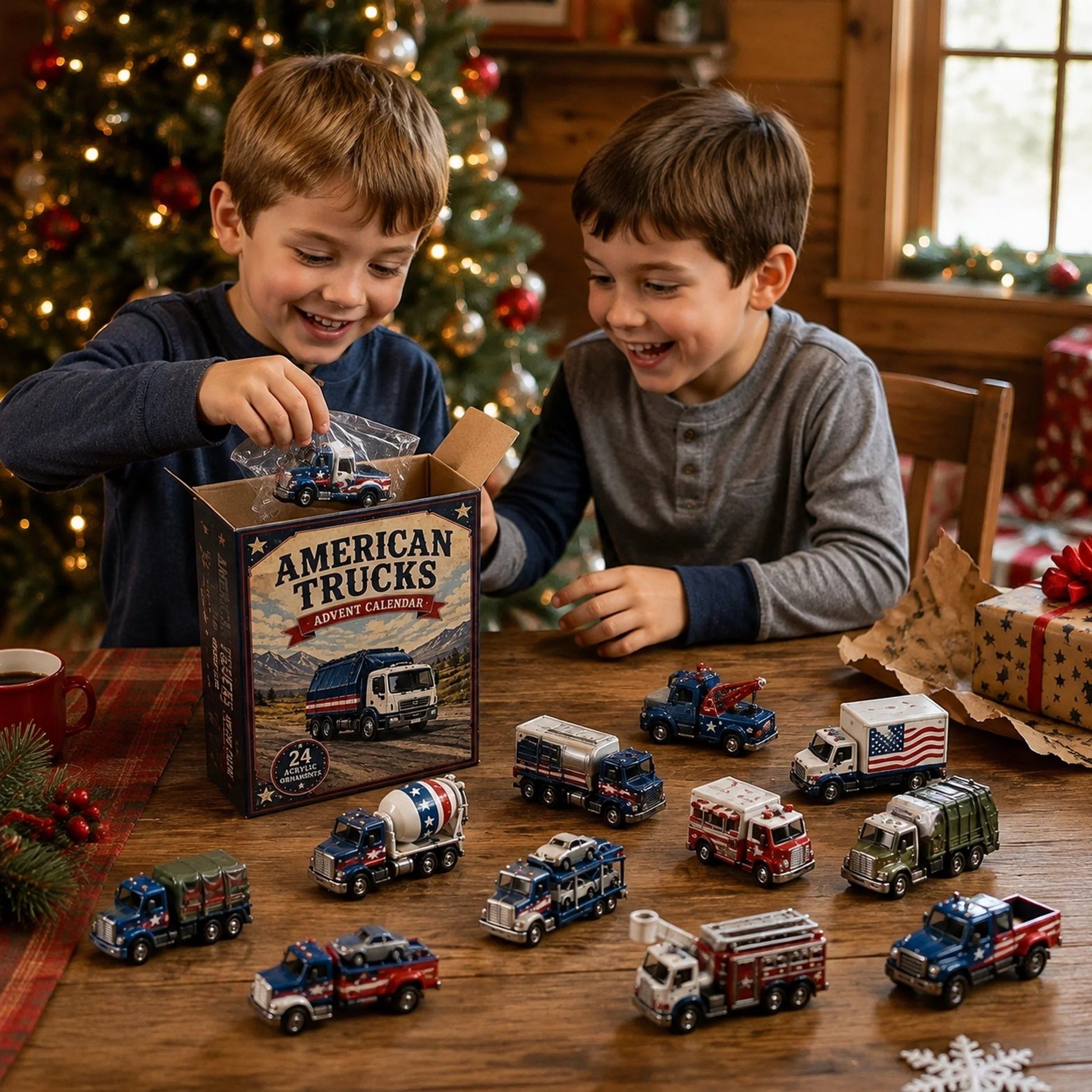 24 acrylic truck ornaments Christmas countdown